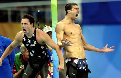 Michael Phelps - swimming celebration