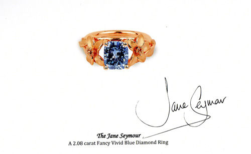 The Jane Seymour blue diamond ring