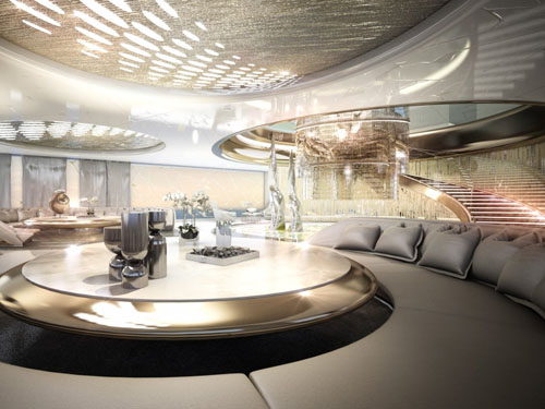 Admiral X Force 145 yacht sitting area
