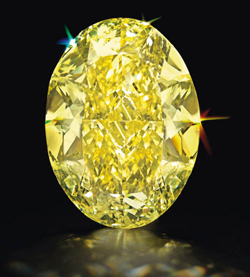 Christie's oval cut yellow diamond