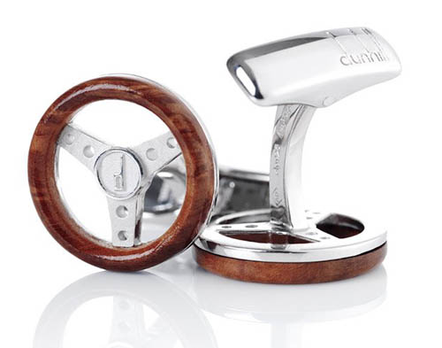 Dunhill Cufflinks - Motorities wood steering wheel
