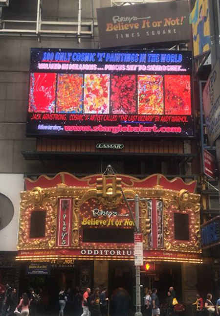 Jack Armstrong Art - Times Square, New York City, Ripley's Museum bigscreen