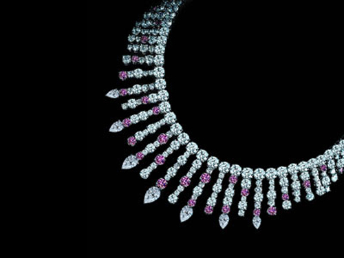 Leviev Fancy Deep Pink White Diamond Necklace