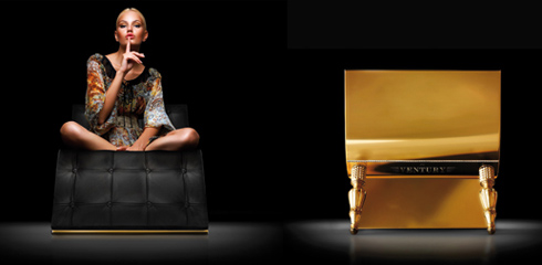Gold lounge chair