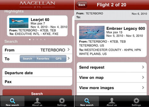 Magellan Jets iTunes app
