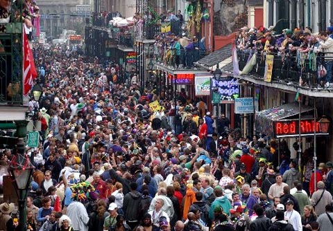 Mardi Gras crowd - New Orleans