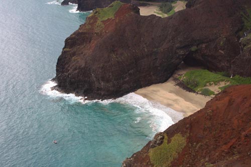 Napali Coast beach - Kauai helicopter