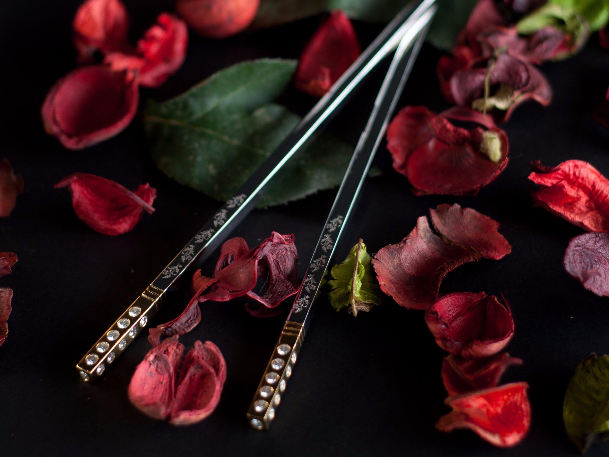 luxury diamond chopsticks